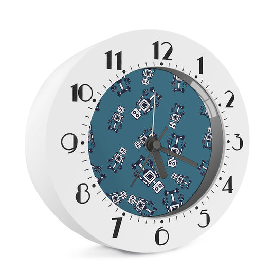 Robot Servant Pattern Print Alarm Clock