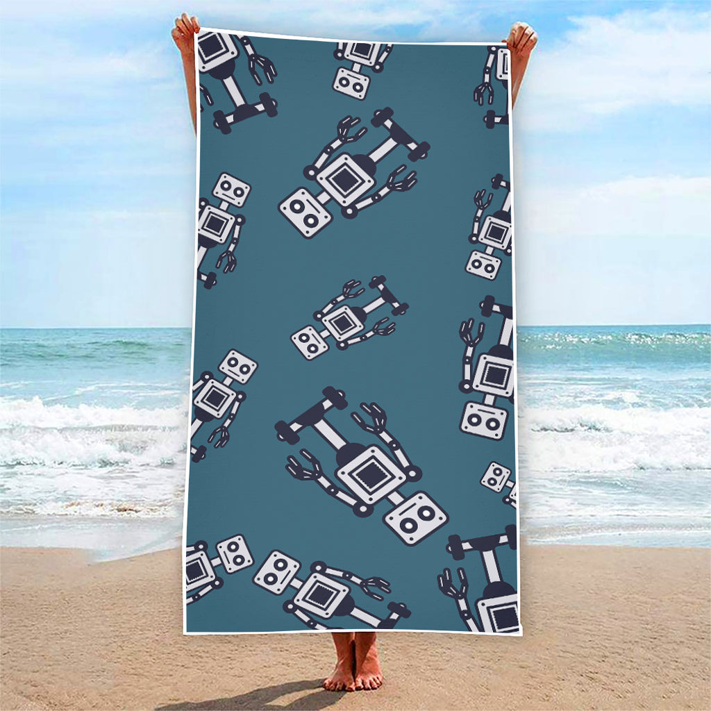 Robot Servant Pattern Print Beach Towel