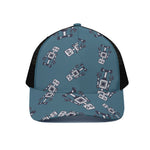 Robot Servant Pattern Print Black Mesh Trucker Cap