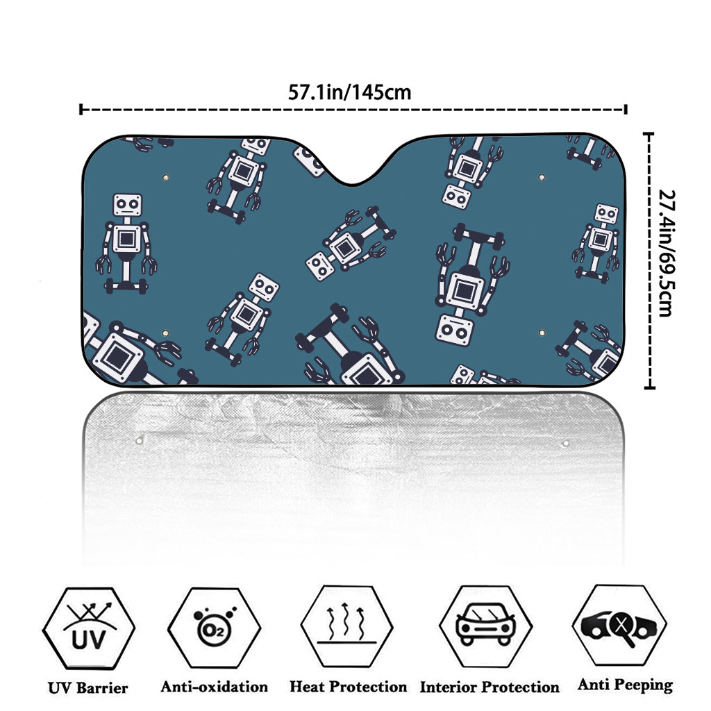 Robot Servant Pattern Print Car Windshield Sun Shade