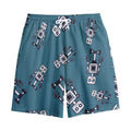 Robot Servant Pattern Print Cotton Shorts