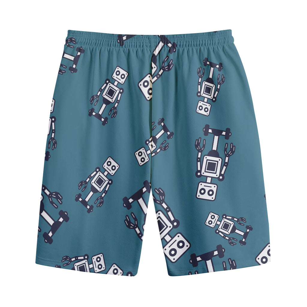 Robot Servant Pattern Print Cotton Shorts