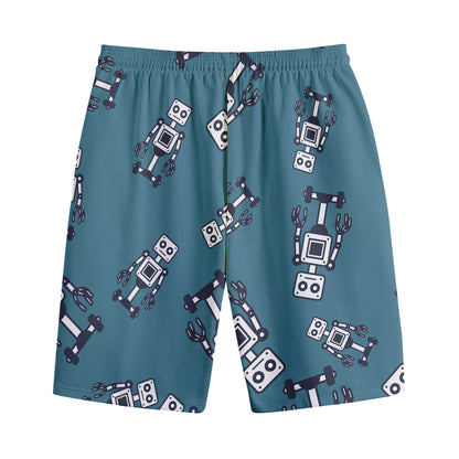 Robot Servant Pattern Print Cotton Shorts