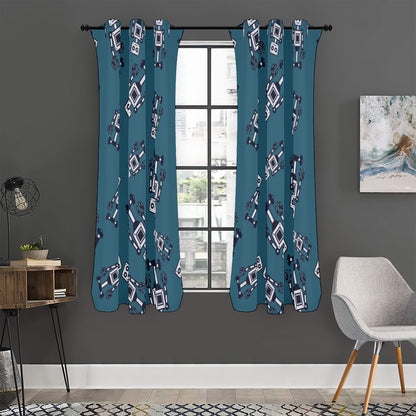 Robot Servant Pattern Print Curtain