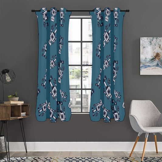 Robot Servant Pattern Print Curtain