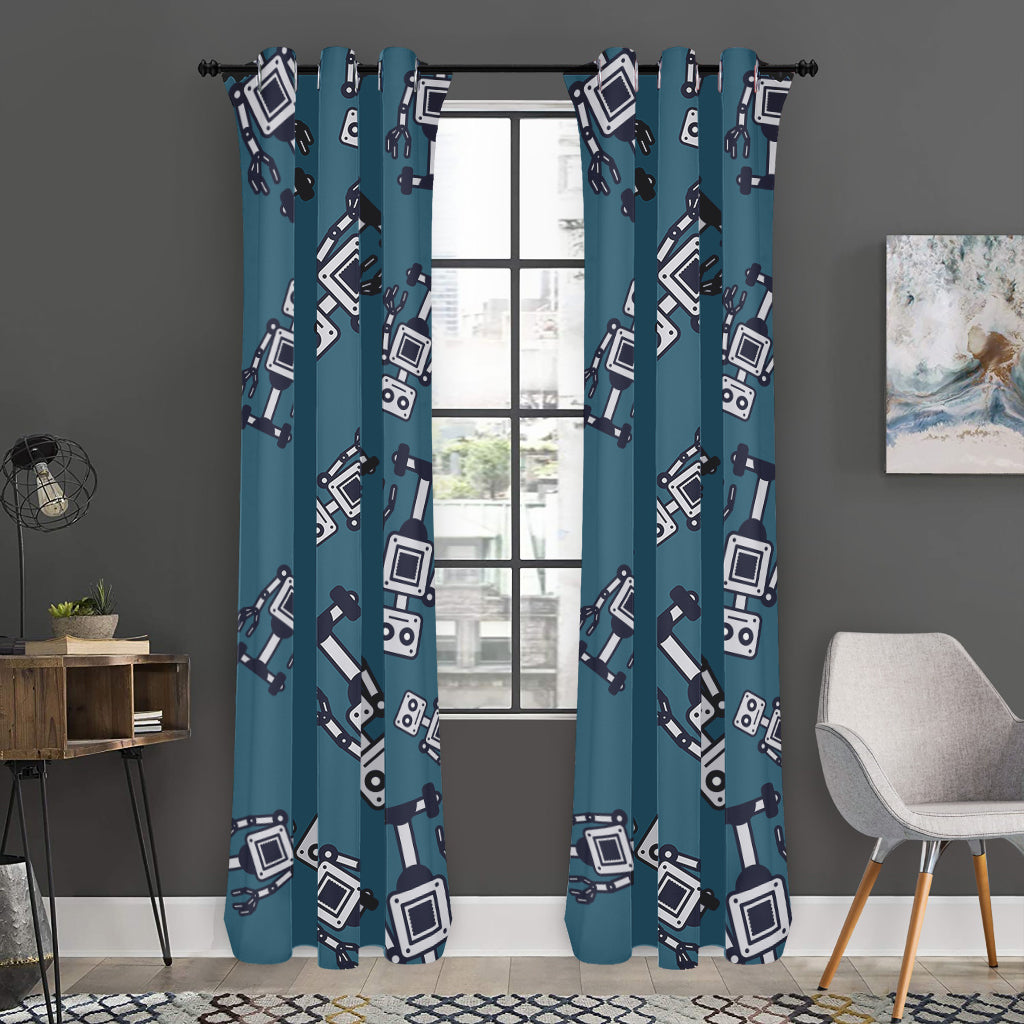 Robot Servant Pattern Print Curtain