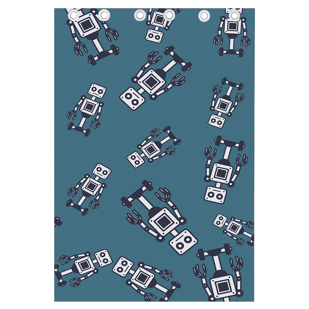 Robot Servant Pattern Print Curtain