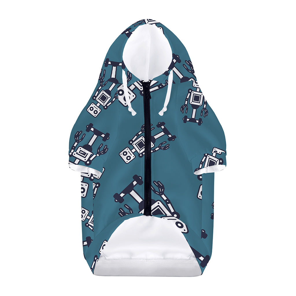 Robot Servant Pattern Print Dog Zip Up Hoodie