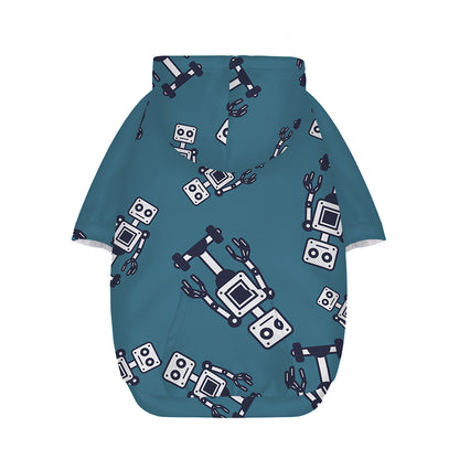 Robot Servant Pattern Print Dog Zip Up Hoodie