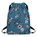 Robot Servant Pattern Print Drawstring Backpack