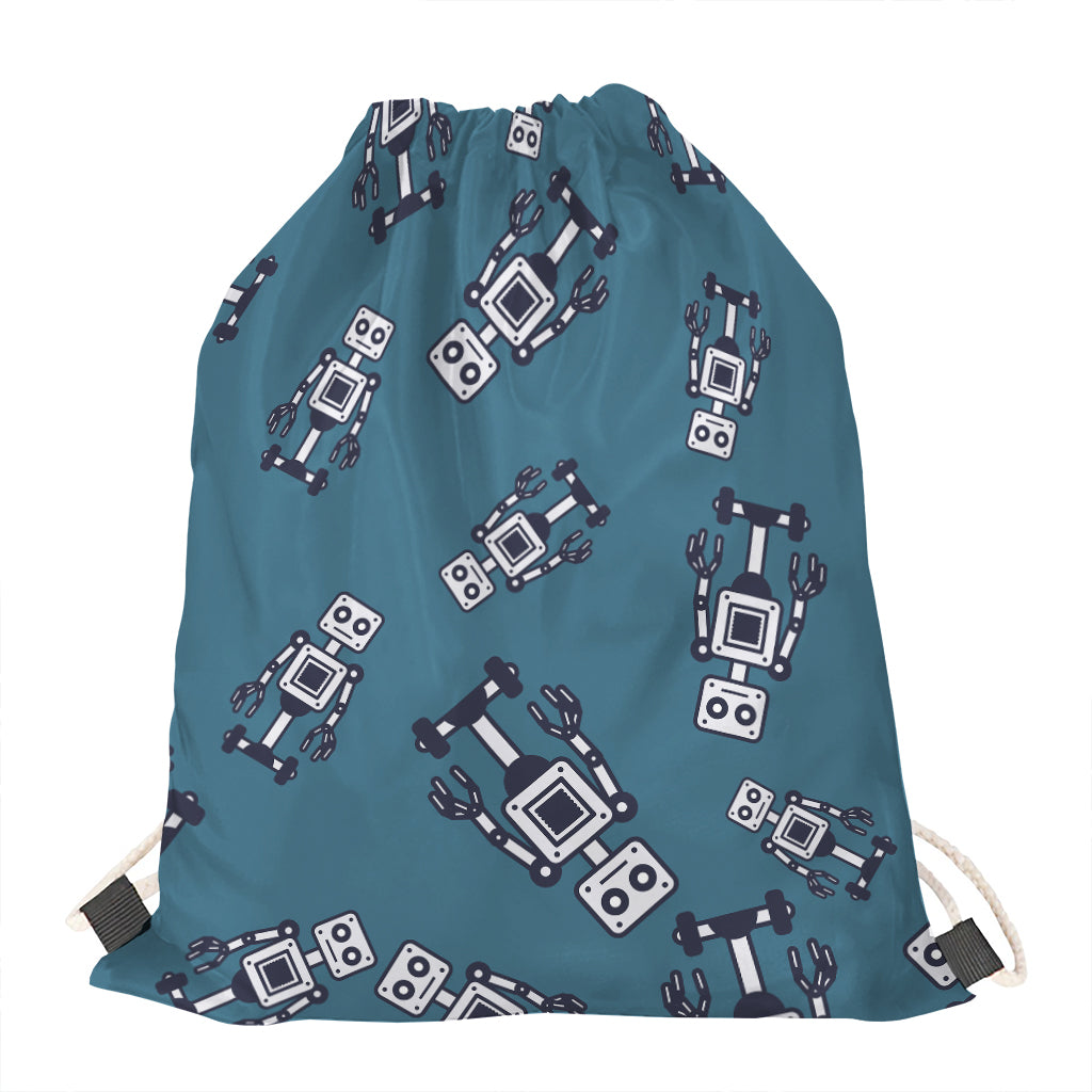 Robot Servant Pattern Print Drawstring Bag