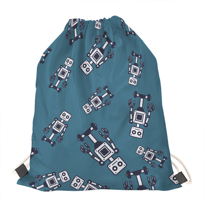 Robot Servant Pattern Print Drawstring Bag