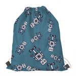 Robot Servant Pattern Print Drawstring Bag