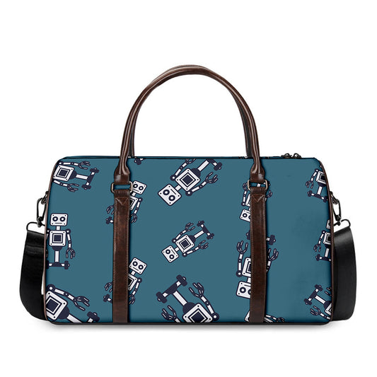 Robot Servant Pattern Print Duffle Bag