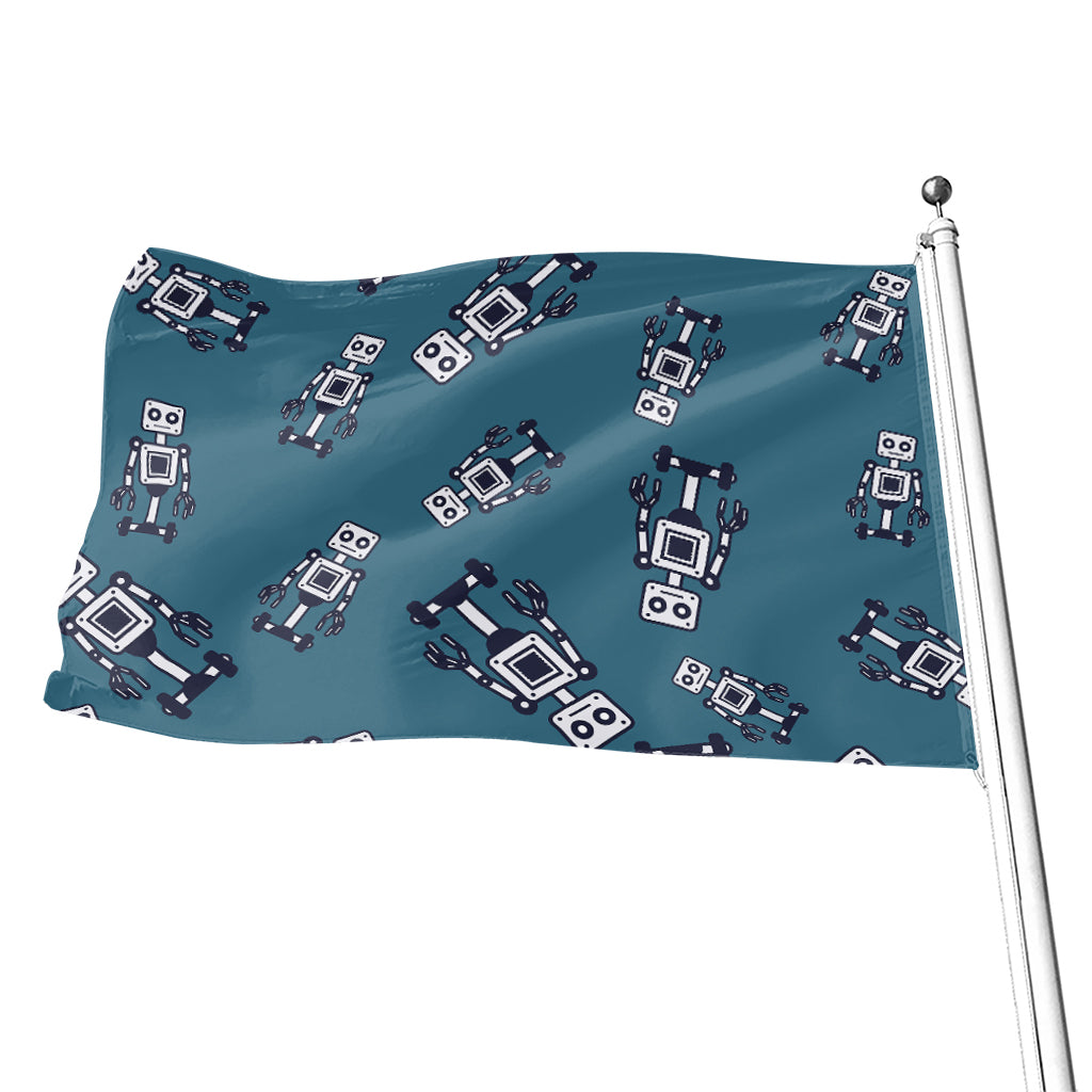 Robot Servant Pattern Print Flag