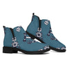 Robot Servant Pattern Print Flat Ankle Boots