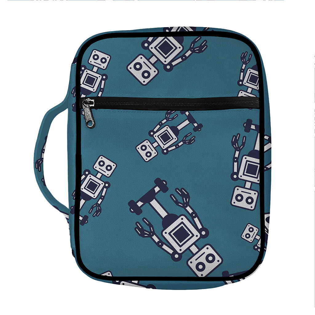 Robot Servant Pattern Print Front Pocket Bible Bag