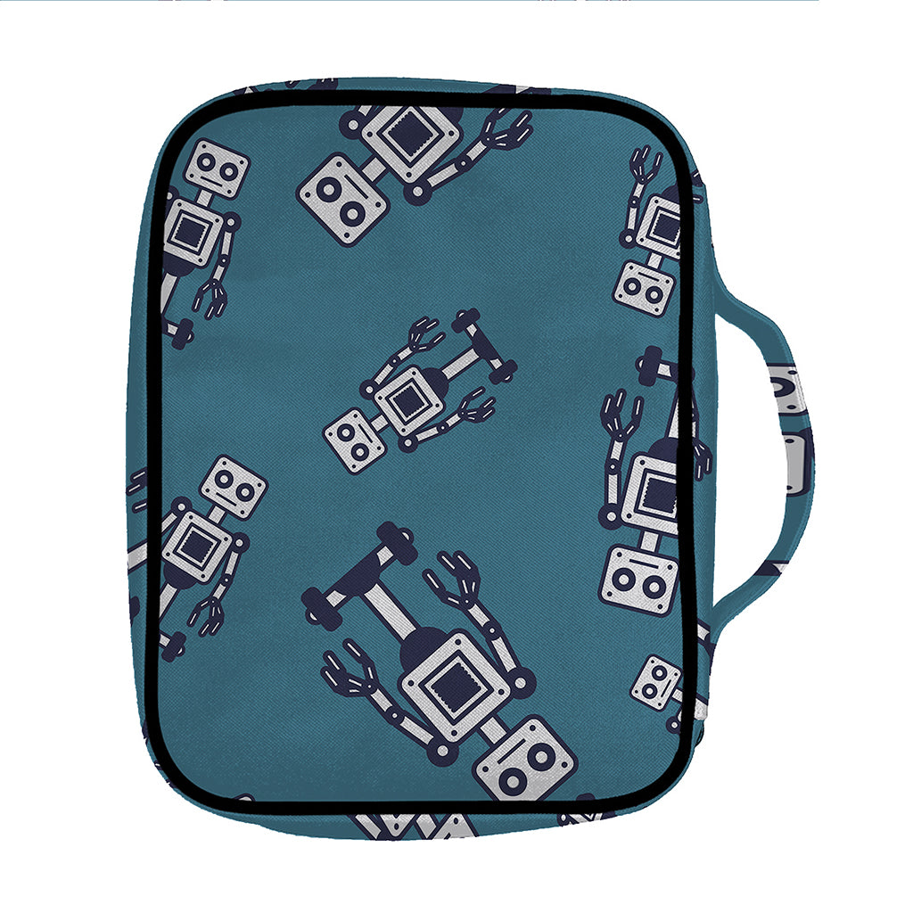Robot Servant Pattern Print Front Pocket Bible Bag