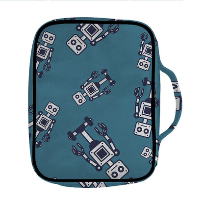 Robot Servant Pattern Print Front Pocket Bible Bag