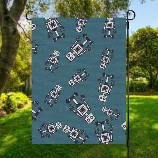 Robot Servant Pattern Print Garden Flag