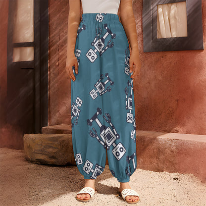 Robot Servant Pattern Print Harem Pants