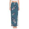 Robot Servant Pattern Print High Slit Maxi Skirt