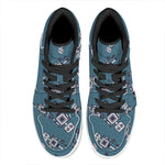 Robot Servant Pattern Print High Top Leather Sneakers