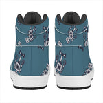 Robot Servant Pattern Print High Top Leather Sneakers