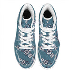 Robot Servant Pattern Print High Top Leather Sneakers