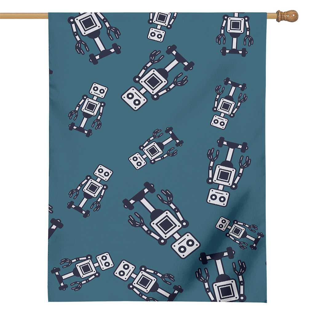 Robot Servant Pattern Print House Flag