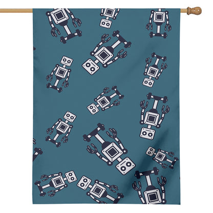 Robot Servant Pattern Print House Flag