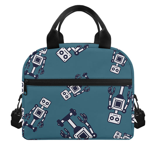 Robot Servant Pattern Print Insulated Lunch Bag