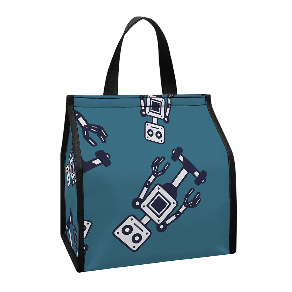 Robot Servant Pattern Print Insulated Lunch Tote