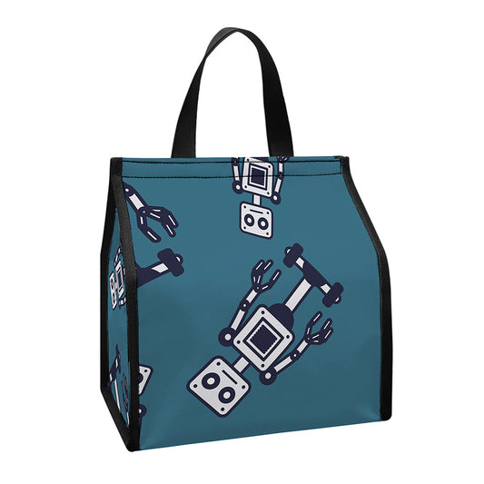 Robot Servant Pattern Print Insulated Lunch Tote