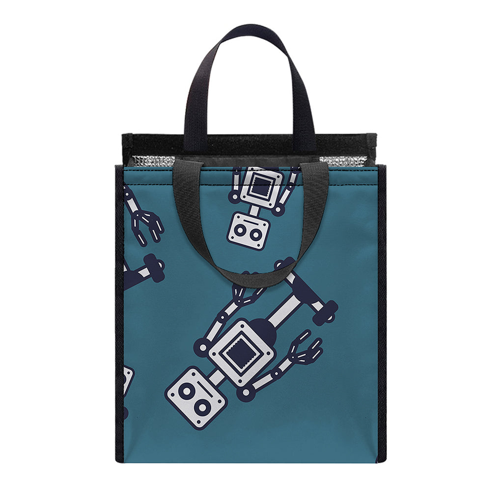 Robot Servant Pattern Print Insulated Lunch Tote