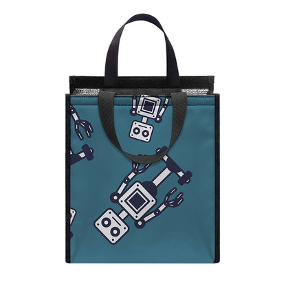 Robot Servant Pattern Print Insulated Lunch Tote