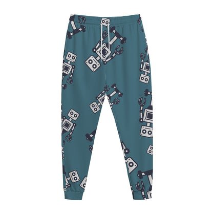 Robot Servant Pattern Print Jogger Pants