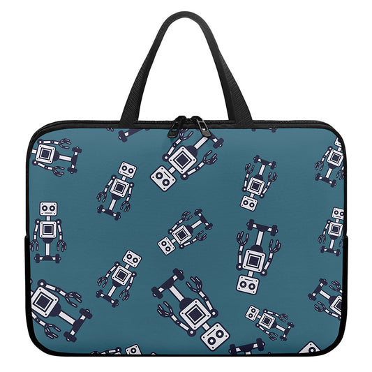 Robot Servant Pattern Print Laptop Sleeve With Handle