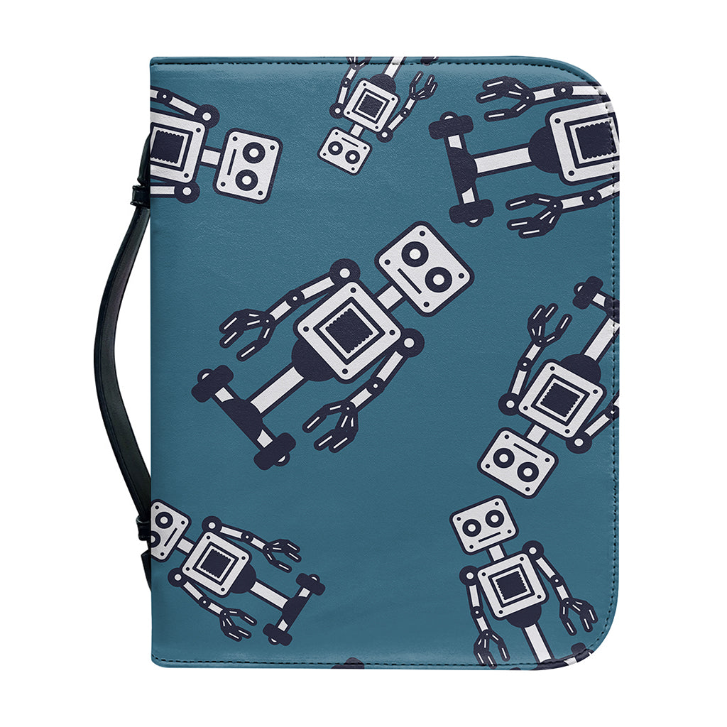 Robot Servant Pattern Print Leather Bible Cover