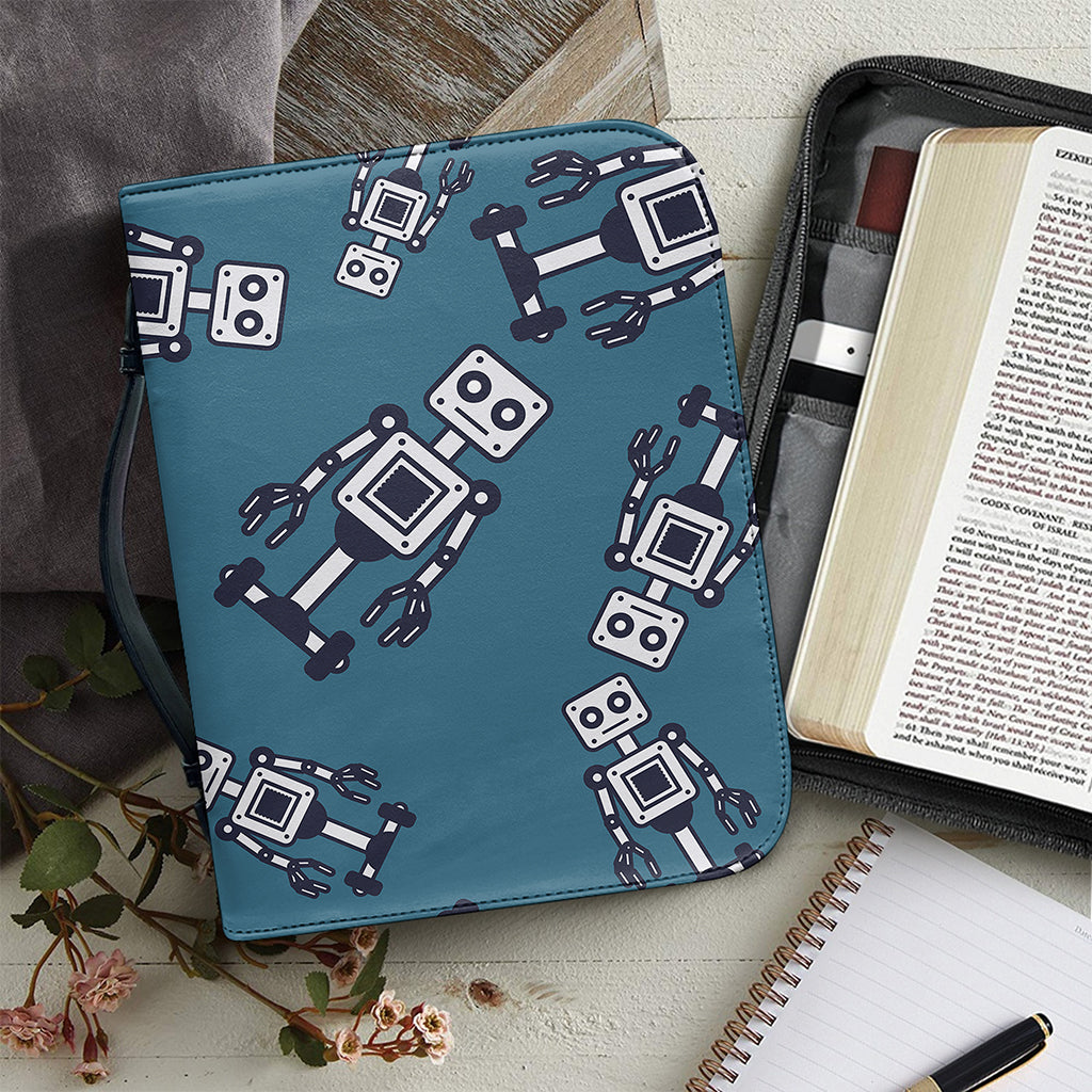 Robot Servant Pattern Print Leather Bible Cover