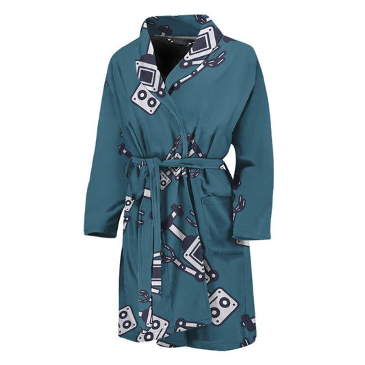 Robot Servant Pattern Print Men's Bathrobe