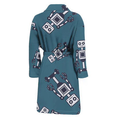 Robot Servant Pattern Print Men's Bathrobe