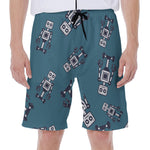 Robot Servant Pattern Print Men's Beach Shorts