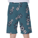 Robot Servant Pattern Print Men's Beach Shorts