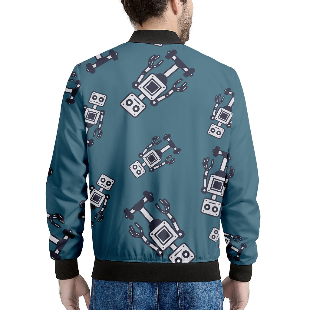 Robot Servant Pattern Print Men's Bomber Jacket