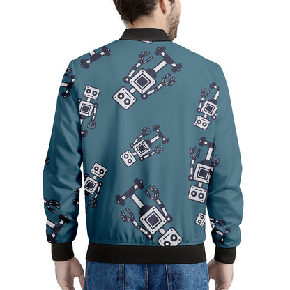 Robot Servant Pattern Print Men's Bomber Jacket