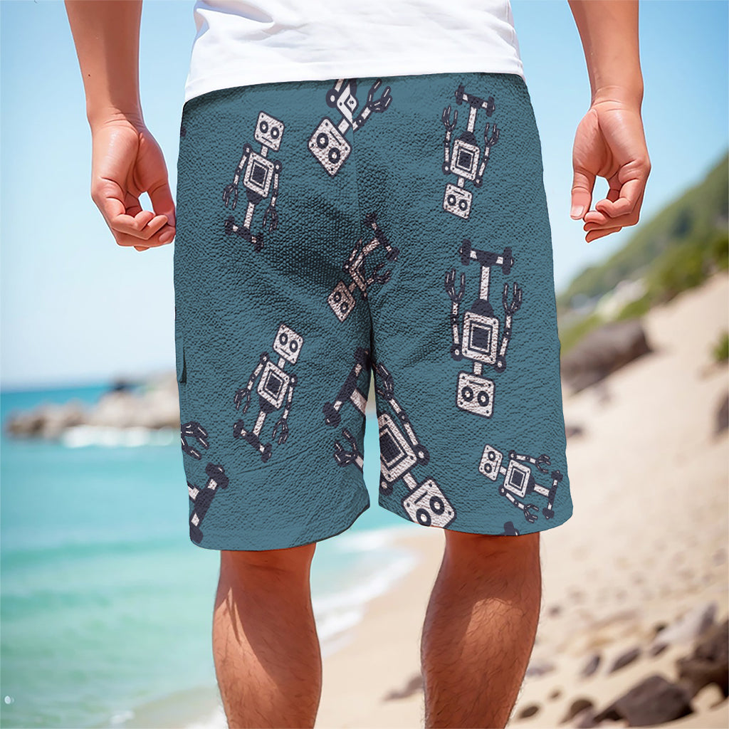 Robot Servant Pattern Print Men's Cargo Shorts
