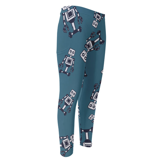 Robot Servant Pattern Print Men's Compression Pants