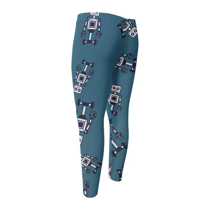 Robot Servant Pattern Print Men's Compression Pants