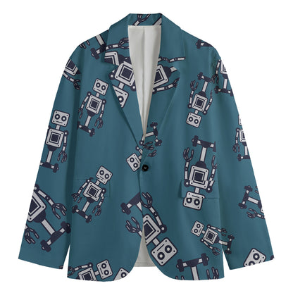 Robot Servant Pattern Print Men's Cotton Blazer